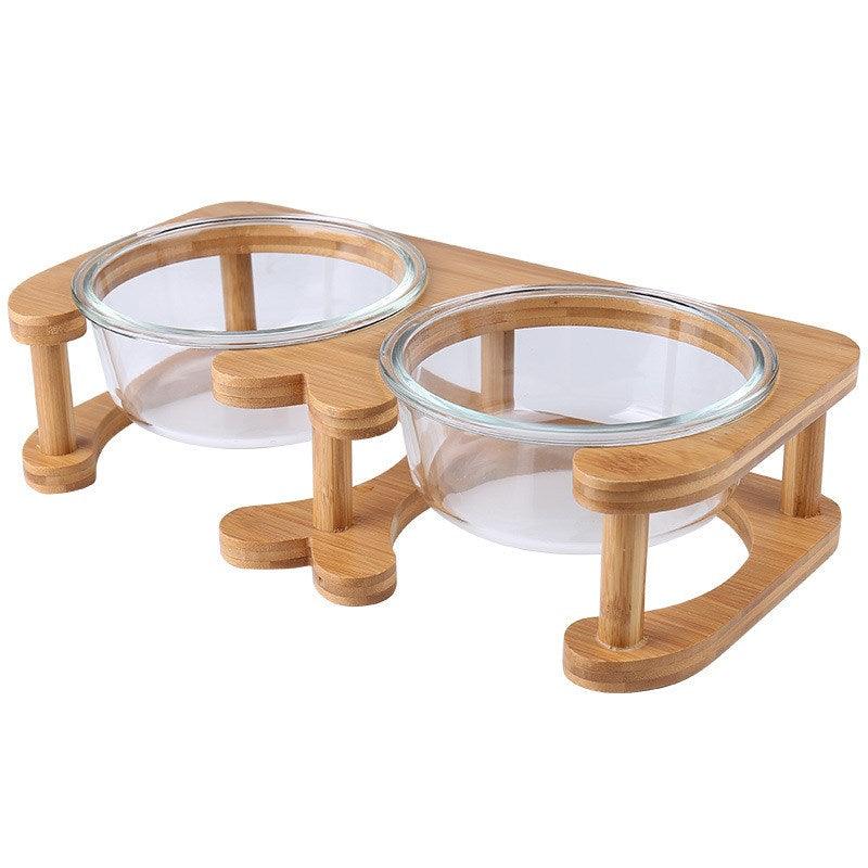 Elegant Glass Cat Food Bowl Set - Stylish And Functional Pet Dining