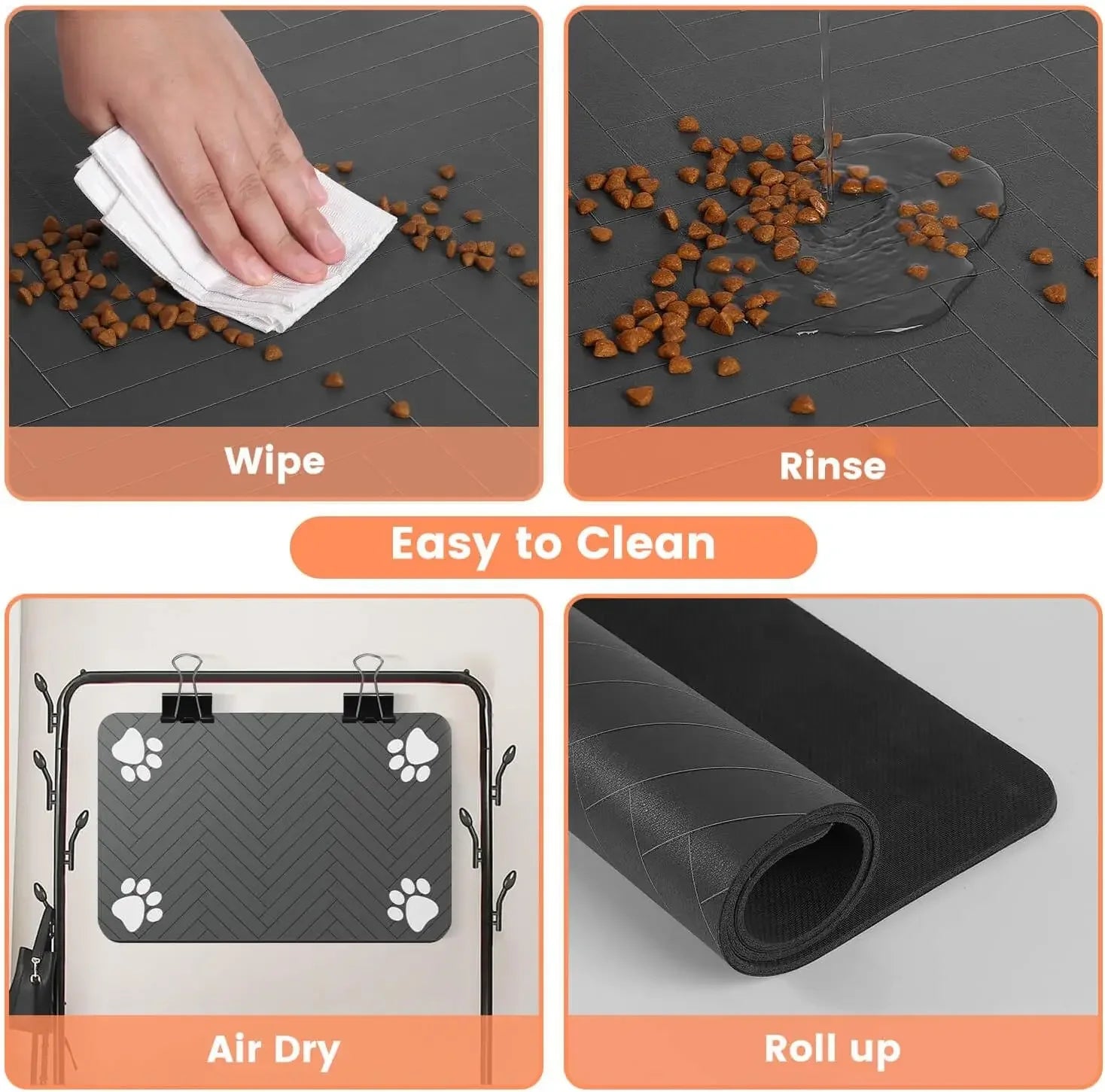 Bsorbent Pet Feeding Mat, Waterproof Placemat