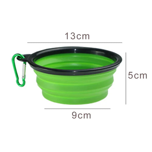 350ml Collapsible Dog Pet Folding Silicone Bowl Outdoor Travel