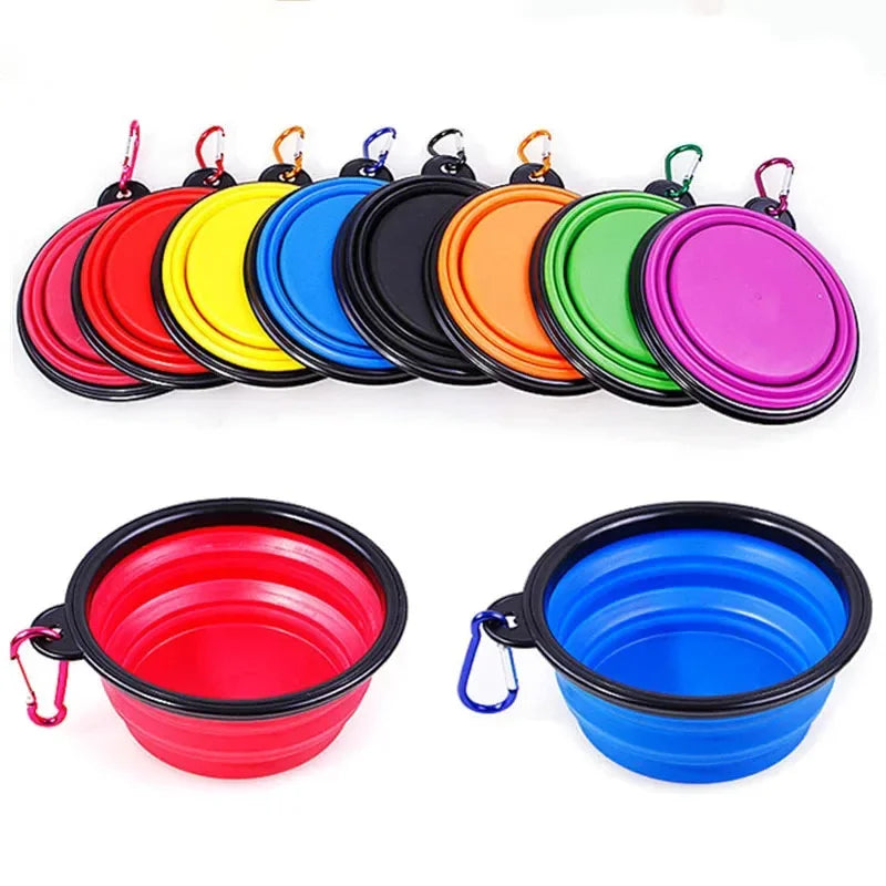 350ml Collapsible Dog Pet Folding Silicone Bowl Outdoor Travel