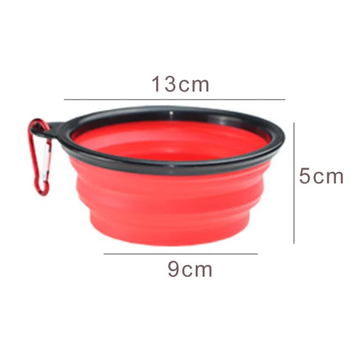 350ml Collapsible Dog Pet Folding Silicone Bowl Outdoor Travel