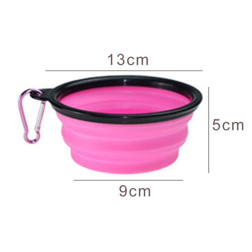 350ml Collapsible Dog Pet Folding Silicone Bowl Outdoor Travel