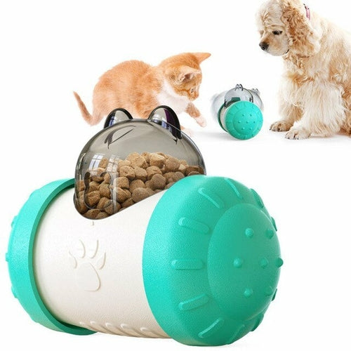 Dog Cat Toy Pet Tumbler Slow Food Leaking Ball Swing Leaking Food Toy