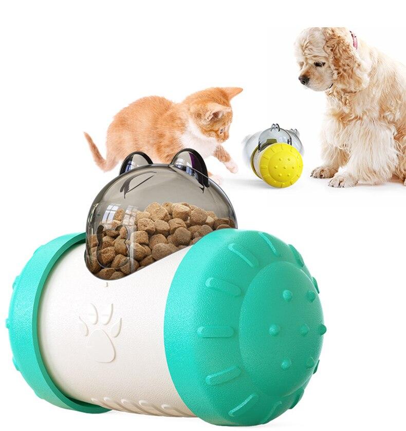 Dog Cat Toy Pet Tumbler Slow Food Leaking Ball Swing Leaking Food Toy